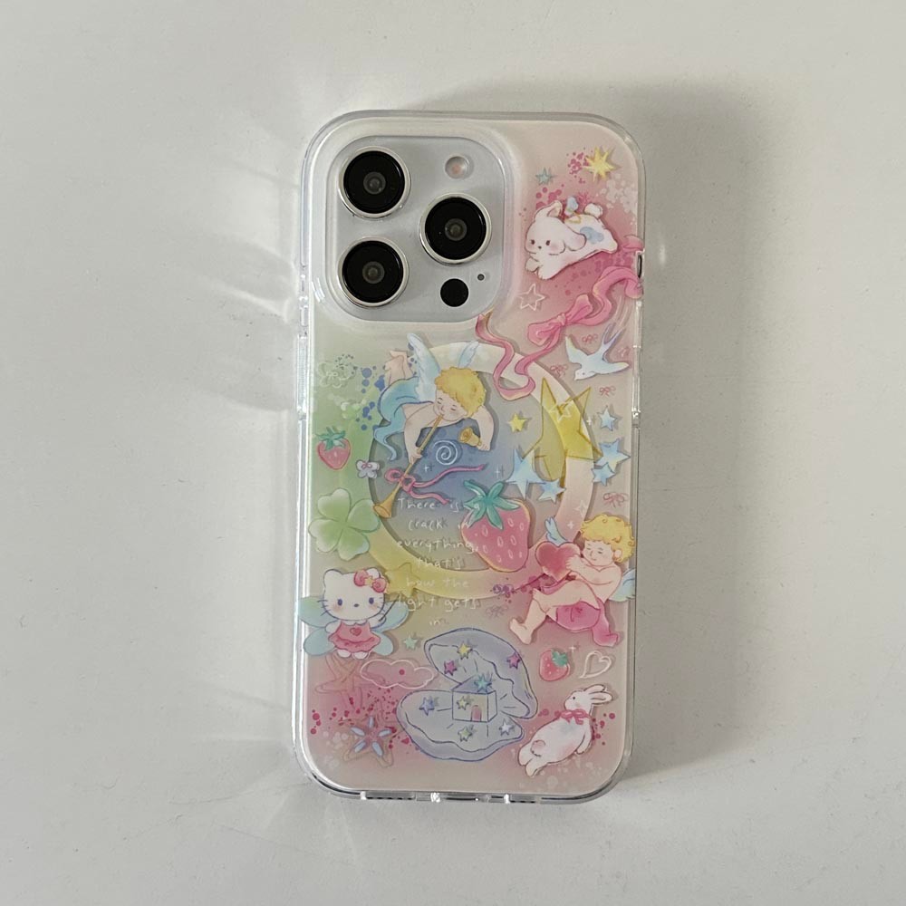 Ốp Lưng Cứng Tương Thích Với iPhone 13 14 14Pro 14ProMax 15 15Pro 15ProMax 16 16Pro 16ProMax 17 17Pro 17ProMax Vỏ Nam Châm Họa Tiết Graffiti Dâu Tây