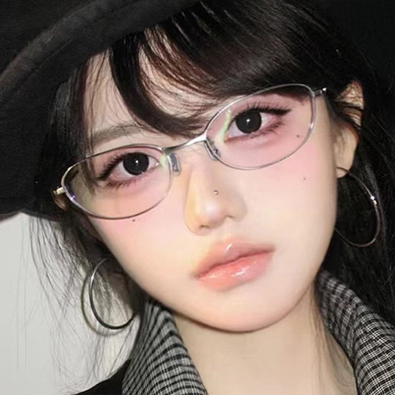 Châu Âu và Mỹ Hợp Thời Trang Mới Kính Mắt Mèo Chống Ánh Sáng Xanh Kính Retro Khung Lớn Kính Phong Cách Đại Học 1041