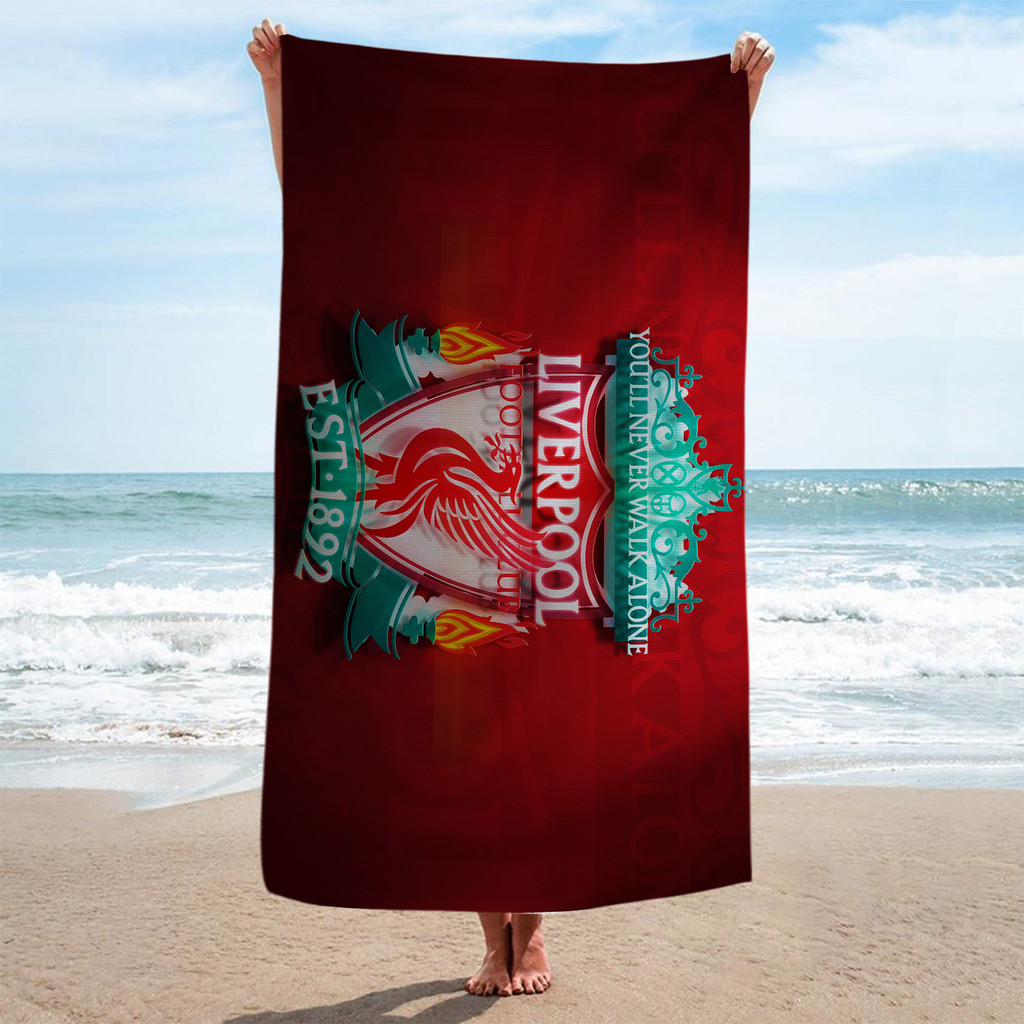 Khăn tắm vách ngăn Logo Liverpool FC, Khăn tắm bể bơi đi biển, Quà tặng kỷ niệm sinh nhật