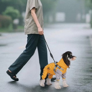 Áo mưa cho chó - Áo khoác cho chó Áo khoác có mũ trùm đầu có thể điều chỉnh chống nước, Áo khoác mưa có lỗ dây xích, dành cho chó nhỏ Đi bộ ngoài trời mưa