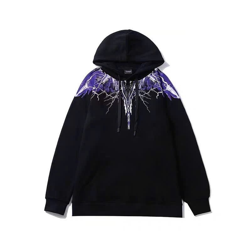 Áo Hoodie Burlon Cánh Chớp Tím KCloset Áo Nỉ Dày Dặn Dáng Rộng Nam Nữ NA957