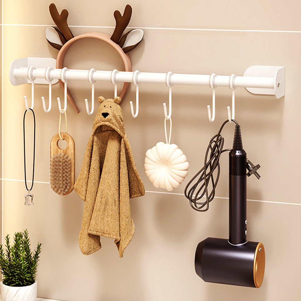 Tiết kiệm không gian 1 cái Giá móc nhà bếp - Đường sắt lưu trữ dụng cụ treo tường - Thớt Board Pot Cover Holder
