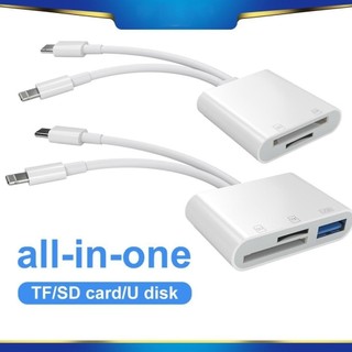 Fonken đầu đọc thẻ SD 3 trong 1 tương thích iPhone iPad chuyển đổi USB C sang Micro SD TF hỗ trợ ảnh camera USB tốc độ