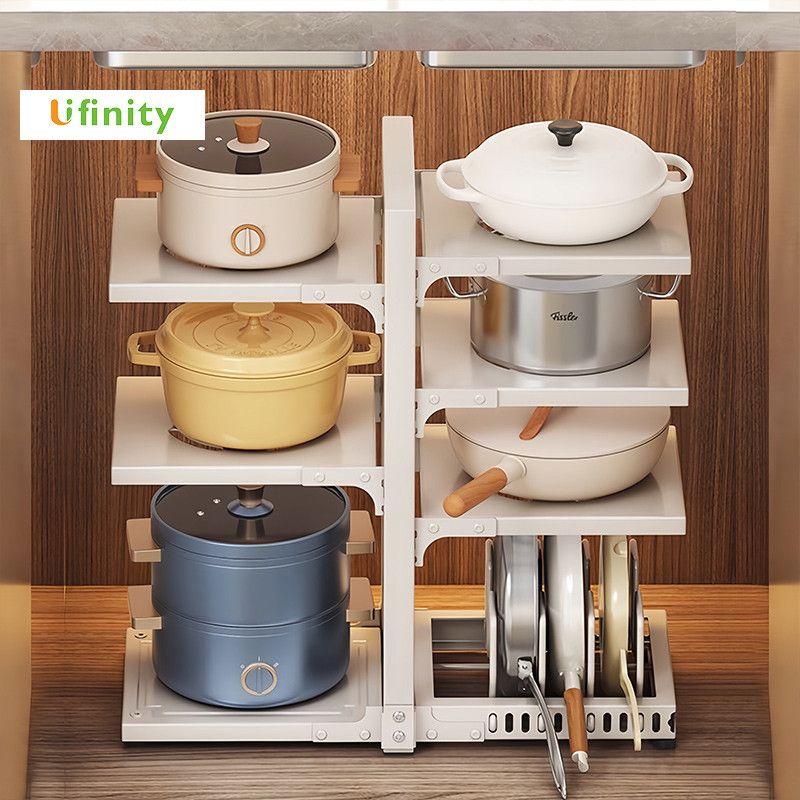 Lifinity Giá Đựng Nồi Thông Minh Điều Chỉnh Độ Cao - Thép Carbon Chống Rỉ, Phù Hợp Mọi Loại Nồi