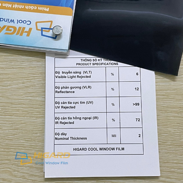 Phim cách nhiệt Xám Khói Đậm chống nắng, cách nhiệt, dán kính chống UV, IR Cao Cấp HC05 khổ 1.52m