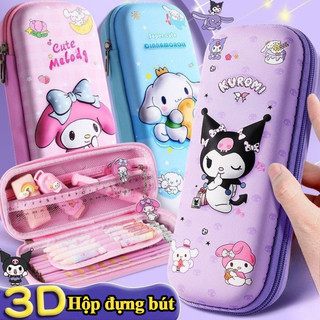 【BabyJoy】Hộp đựng bút 3D,Hộp Bút Kuromi, Melody, Cinnamoroll Dễ Thương,Chống Nước và Bụi Bẩn, Ngoại hình cao
