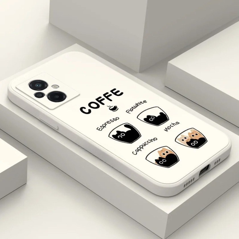 Ốp Điện Thoại Họa Tiết Mèo Cà Phê Cho Redmi Note 13 12 14 Pro Redmi Note 12 Turbo Ốp lưng TPU Mềm Chống Sốc