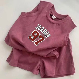 Bộ quần ngắn tay + quần bé trai bé gái Bộ quần Short Vest không tay Amoi Bộ hai mảnh in hoạt hình