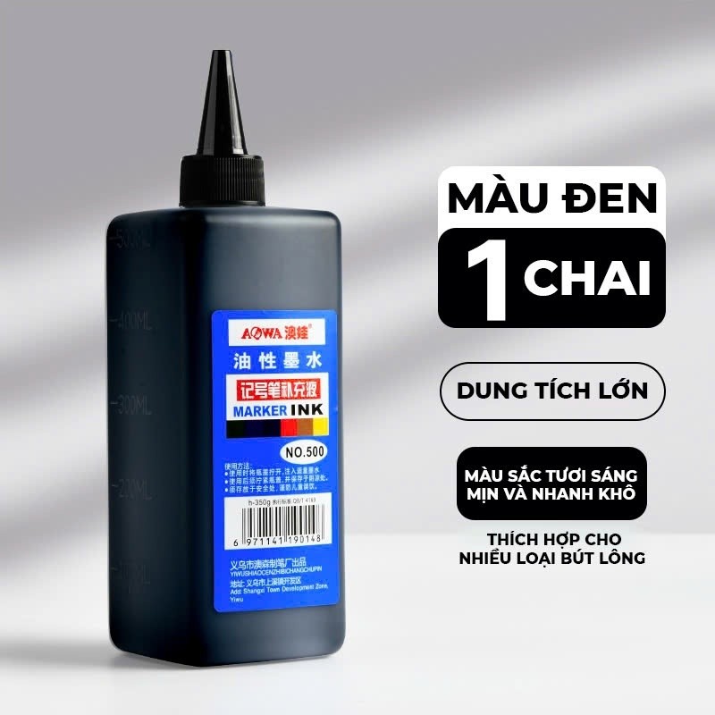 Mực Đổ Bút Lông Dầu Không Xóa Được Dung Tích Lớn, Khô Nhanh, Chuyên Dụng Cho Văn Phòng/Kho Hàng