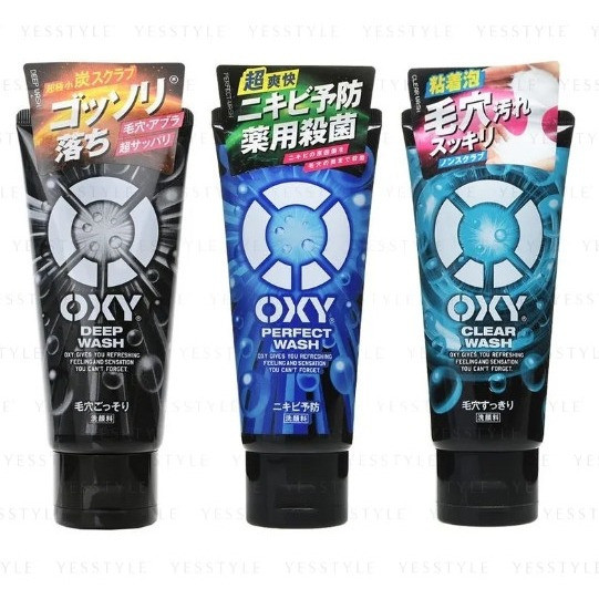 Sữa rửa mặt nam giới Oxy Nhật Bản 130g deep wash/clear wash/ perfect wash mẫu mới tuýp lớn