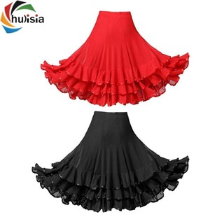 chulisia Phòng khiêu vũ Waltz Dance Swing Váy tập luyện hiện đại Trang phục màu đỏ