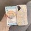 Tương thích với iPhone 16 15 14 13 12 11 Pro Max X Xr Xs Max 7 8 Plus SE2020 Vỏ Điện Thoại Hoạt Hình Dễ Thương Gấu Cá + Chân Đế + Dây Buộc Ốp Lưng Mềm