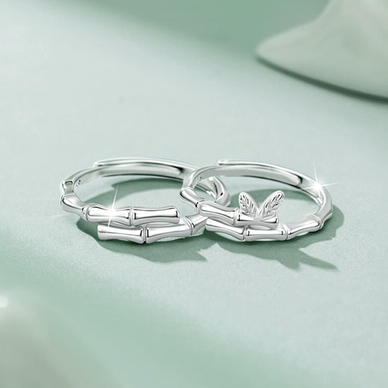 Nhẫn Cặp Đôi Tre Thời Trang, Lá Tre, Quà Tặng Ngày Lễ Cho Nam và Nữ