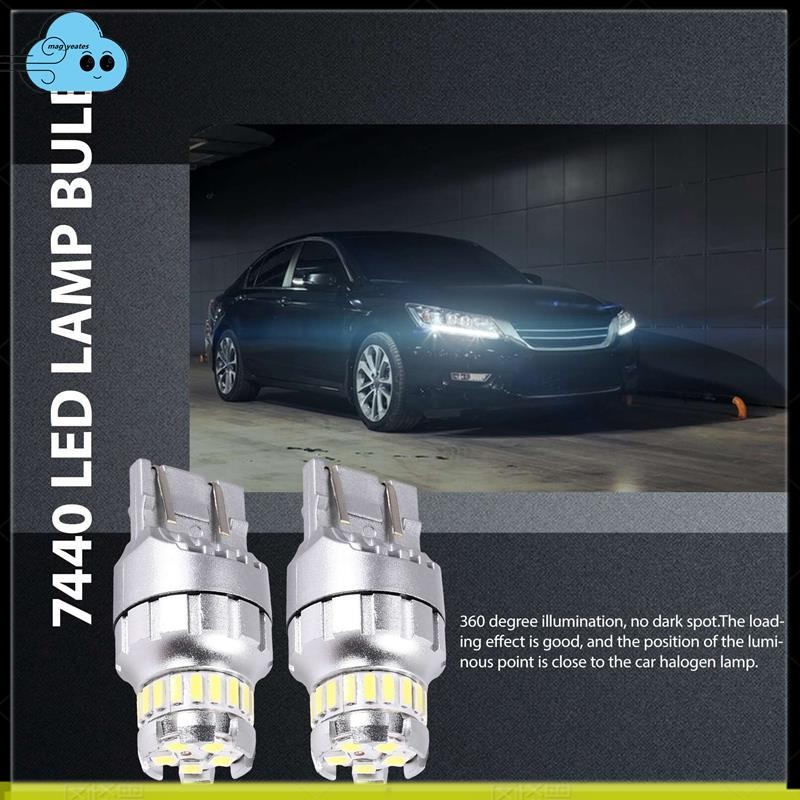 2 Chiếc Xe T20 7440 W21W LED Canbus Đèn Ngược 7443 Bóng Đèn LED Đuôi Phanh Tín Hiệu 6000K Đèn Siêu Sáng