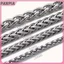Vòng cổ chuỗi lúa mì bằng thép không gỉ màu bạc PNPIA-3 / 4 / 5 / 6MM