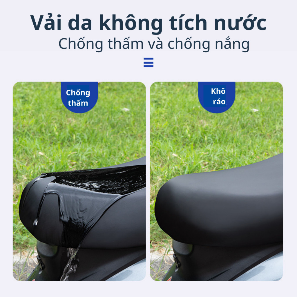 Vỏ Bọc Yên Xe Máy Bằng Da Pu Co Giãn Chống Nước Chống Trầy Xước, Chống Thấm Nước Chất Lượng Cao Tự Lắp Đặt DT063