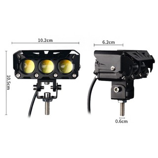 SUBOGDG Đèn LED trợ sáng 5mắt bi cầu 3 chế độ pha trắng - cos vàng siêu sáng dùng chung điện áp 12/24v cho ô tô