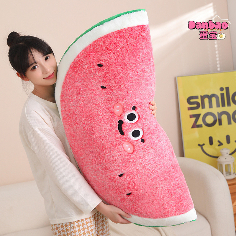((Danbao) Đồ chơi nhồi bông dưa hấu cỡ lớn cho bé Chất liệu gối búp bê dưa hấu dễ thương Quà tặng mềm cho bạn bè Quà tặng sinh nhật