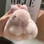 SAVORBOX Pompoms Bow Rabbit Mặt dây chuyền, Treo trang trí Búp bê nhồi bông Móc khóa búp bê thỏ lông tơ, Phụ kiện túi móc khóa xe sang trọng hoạt hình dễ thương