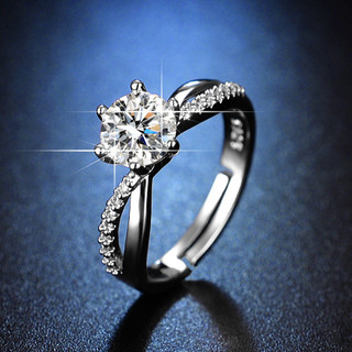 Có Thể Điều Chỉnh Kích Thước S925 Nhẫn Bạc Nữ Cao Cấp Moissanite Nhẫn Quà Tặng Cho Bạn Gái S24
