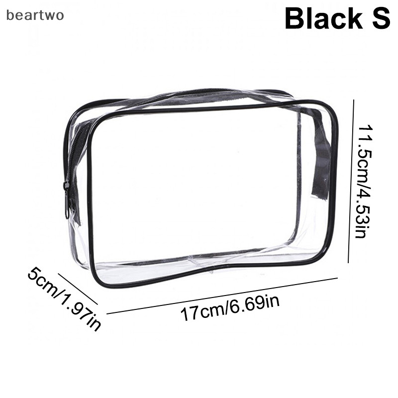 < Beartwo > Túi đựng mỹ phẩm trong suốt PVC Nữ Dây kéo Túi trang điểm trong suốt Vỏ làm đẹp Du lịch Trang điểm Tổ chức lưu trữ Bồn tắm Túi giặt vệ sinh Đẹp