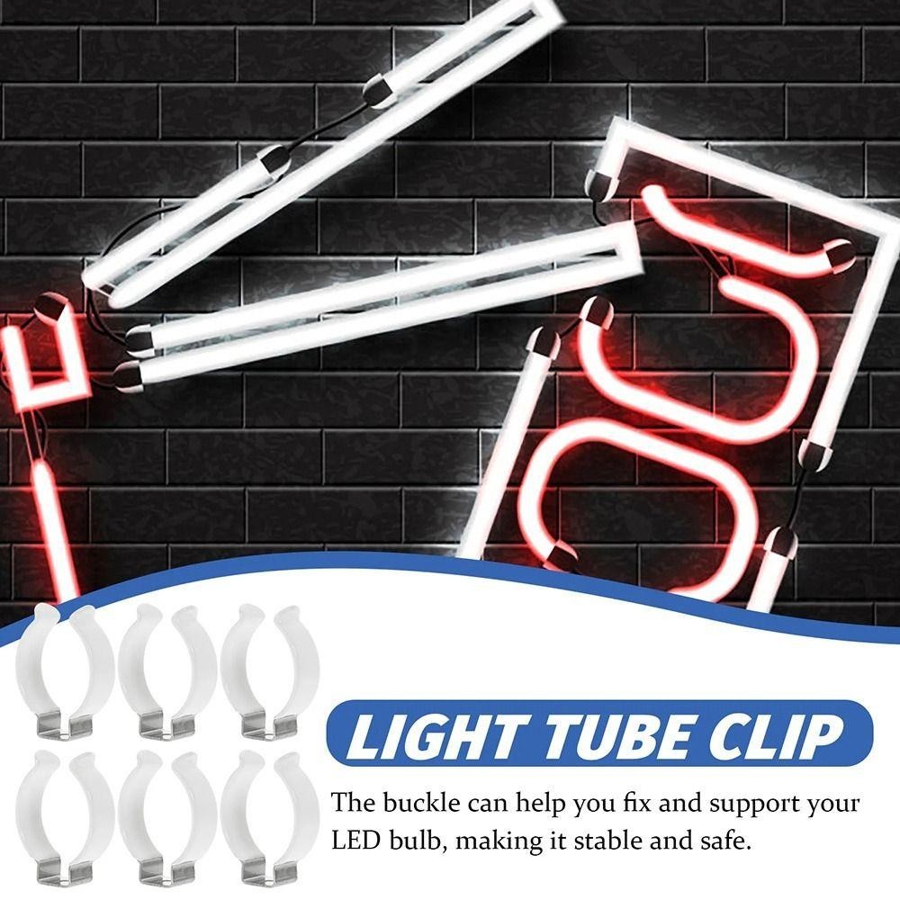 HIGHVIEWLS 5 Kẹp Ống Đèn, Đế Bảo Vệ Cao Su Lò Xo, Kẹp Cố Định T3/T4/T5/T6/T7/T8/T9/T10, Cho Ống 12-32mm