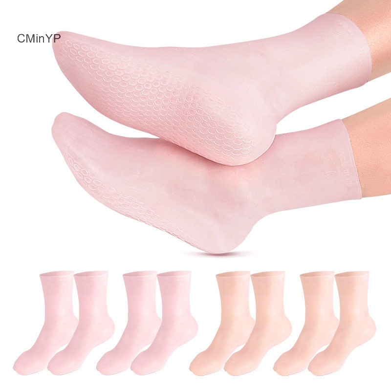 Cminyp 1 Sử Dụng Tại Nhà Tất Chăm Sóc Bàn Chân Silicon Dưỡng Ẩm Gel Gót Tất Chăm Sóc Bàn Chân Bảo Vệ Chống Nứt Vinh Quang