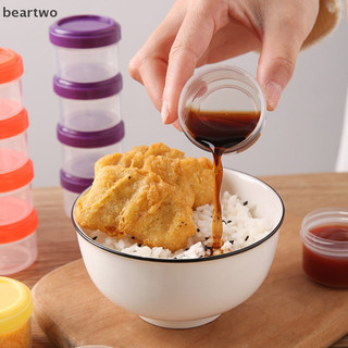 < Beartwo > 4 Chai Nước Sốt Nhựa Salad Hộp Đựng Gia Vị Di Động Ngoài Trời Hộp Đựng Thực Phẩm Thịt Nướng Lọ Gia Vị Dụng Cụ Nhà Bếp Đẹp