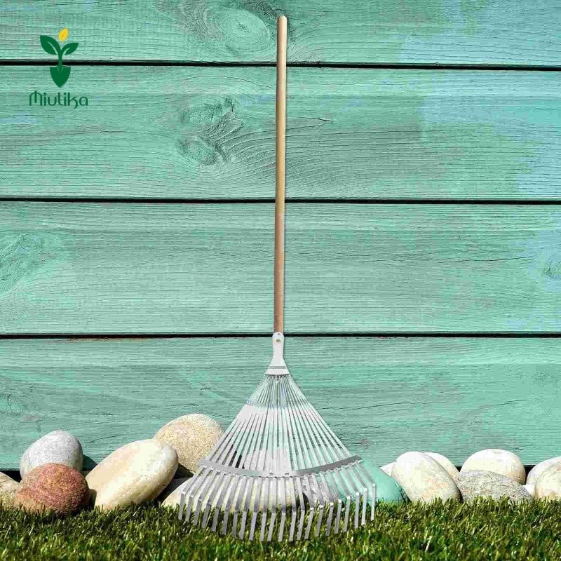 Miulika Garden Leaf Rake Lawn Rake để sưu tầm lá và giường hoa bụi cỏ