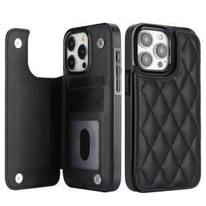 Khe Cắm Thẻ Bao Da Lật Tương Thích Cho iPhone 16 15 17 Pro Max 14 13 12 11 X XS XR 8 7 Plus Ví Đôi Gió Đựng Thẻ Điện Thoại 17 Air