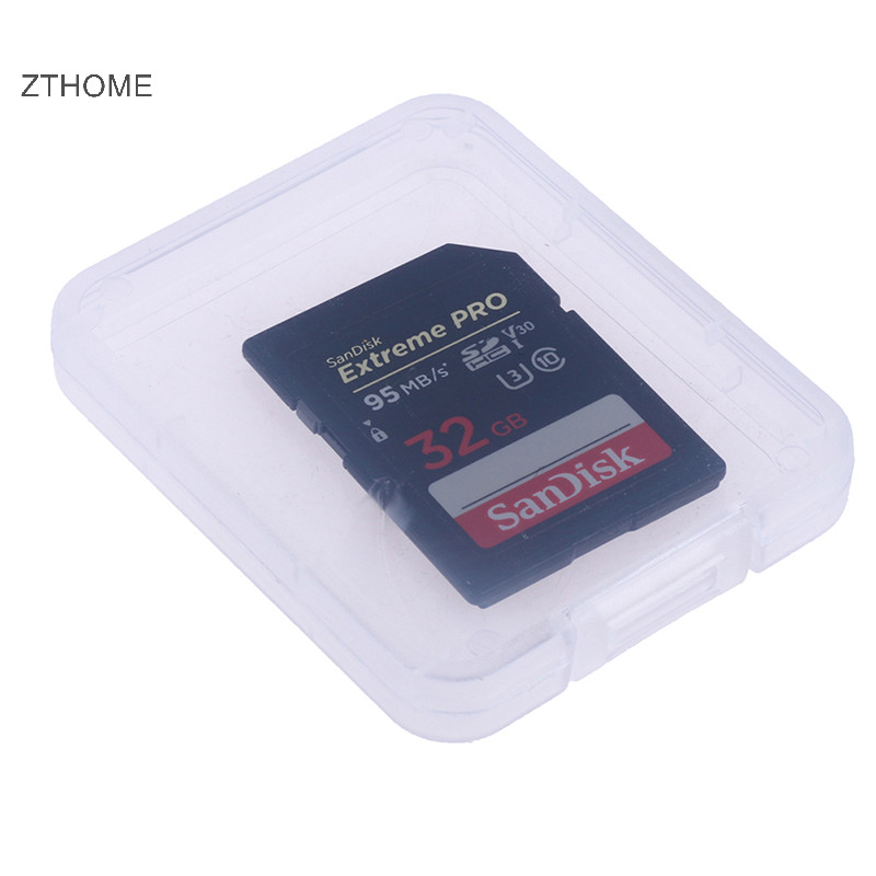 Zthome 10 Cái Hộp Bảo Quản Thẻ Nhớ TF CF Trong Suốt Hộp Bảo Vệ HOT