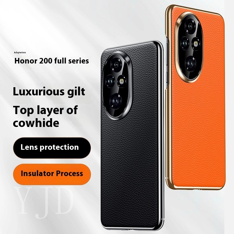 Ốp Lưng Cho Honor 200 Pro Da Sang Trọng Electroceramic PC Vỏ Điện Thoại Chống Sốc