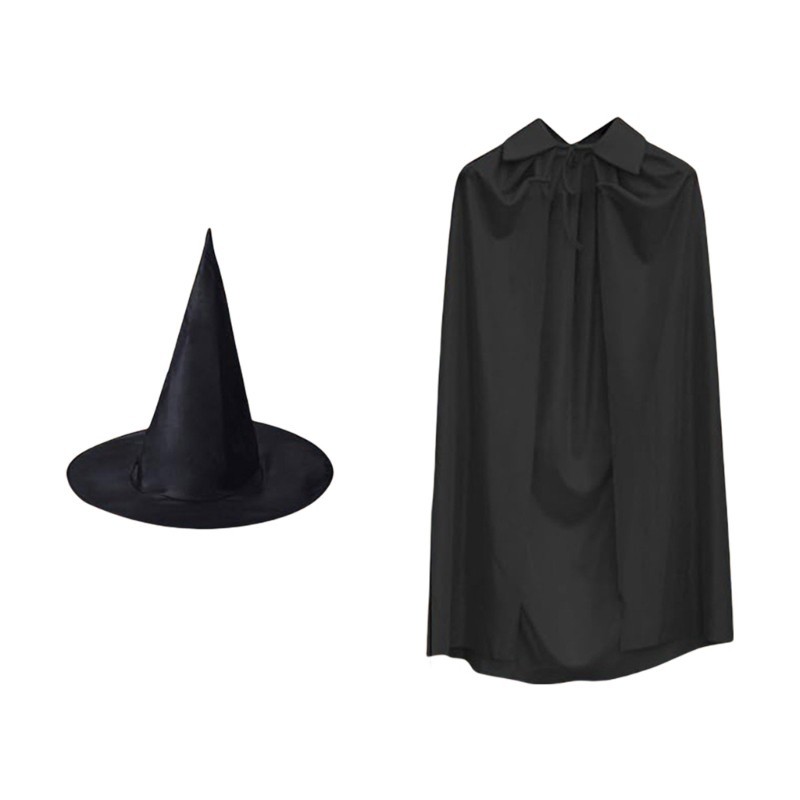 Ppy Halloween Witch Cape Trang phục có mũ phù thủy Halloween Áo choàng phù thủy Trang phục áo choàng phù thủy