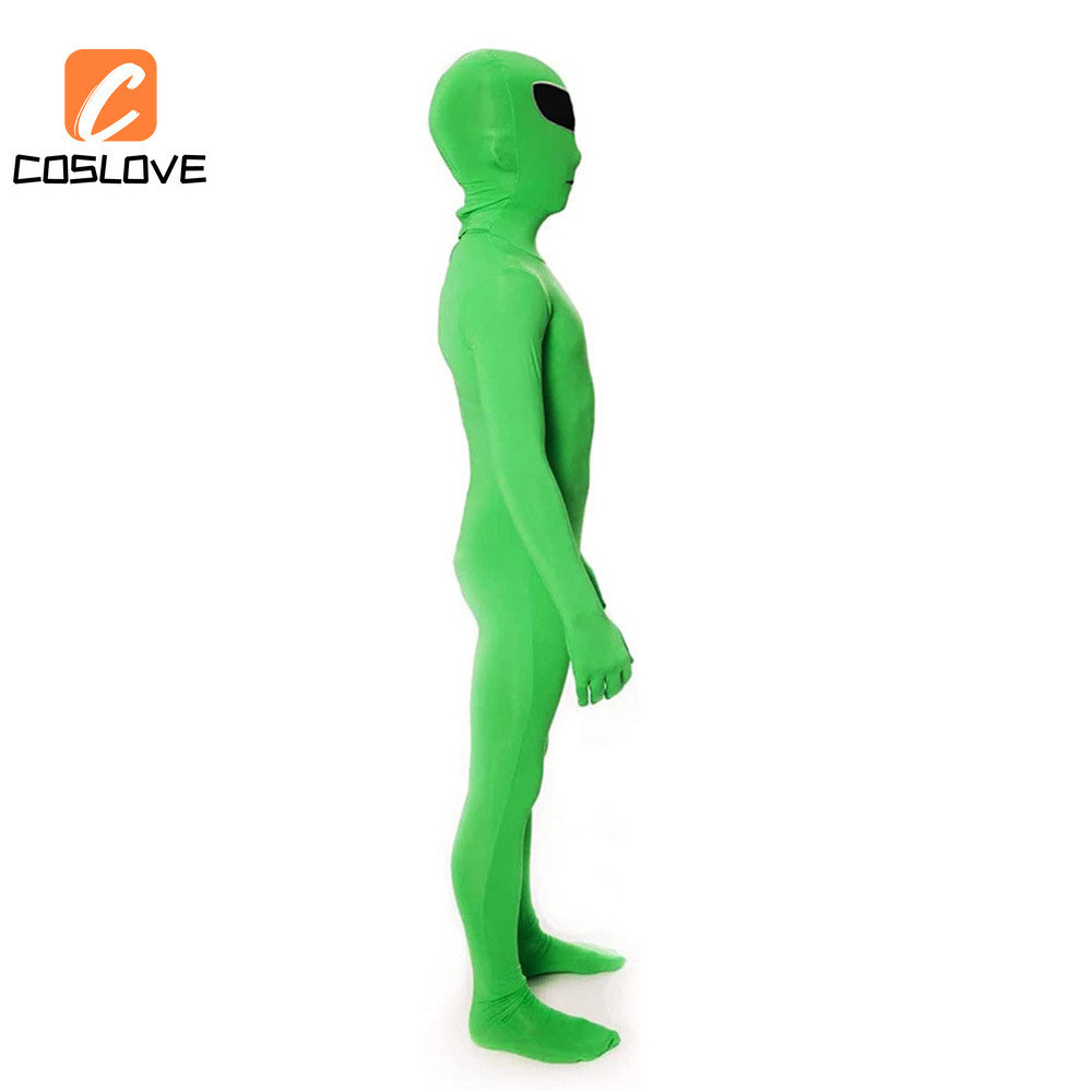 Cổ Điển Xanh Người Ngoài Hành Tinh Áo liền quần Cosplay Trọn Bộ Trang Phục Phù Hợp Với Người Lớn Màu Xanh Áo liền quần Cosplay Quần Áo Phục Hồi Hoàn Hảo
