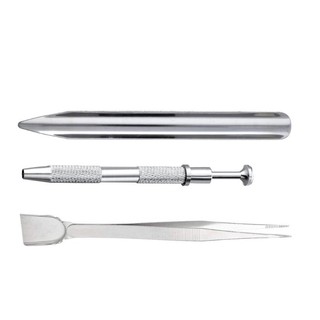 Fine 3 Chiếc Nhíp Chuyên Nghiệp Bộ Dụng Cụ Đá Quý Bằng Thép Không Gỉ Grabber Thép Không Gỉ Kim Cương Giá Đỡ Kim Loại Đính Hạt Dụng Cụ