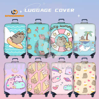 Pusheen The Cat Hành Lý Có Thể Giặt Được Vali Bảo Vệ Chống Trầy Xước Vali Phù Hợp Với 18-32 Inch