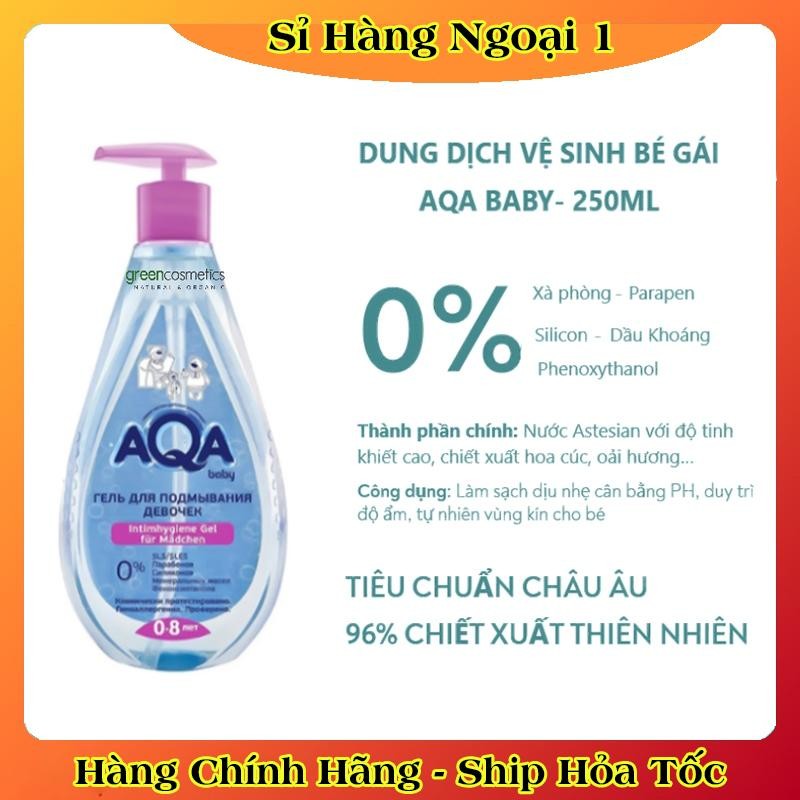 [DATE MỚI] Dung dịch vệ sinh cho bé gái/ trai AQA baby cho bé 0-8 tuổi 250ml của Nga