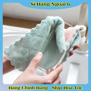 [1CHIẾC] Khăn lau đa năng bếp, bát đĩa, cốc chén thấm nước chống dính dầu mỡ hai mặt