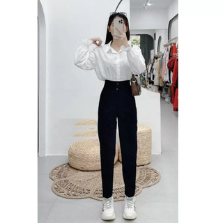 Quần tây nữ cạp cao hai cúc, dáng quần học sinh cấp 2, cấp 3 mặc đi học đi làm công sở văn phòng chất vải dày đẹp