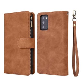 Ốp lật cho Samsung Galaxy Note 8 9 10 20 S8 S9 S10 Lite S10E S20 Plus S21 Ultra S8 S9 S10 S20 S21 Ốp lật Điện thoại TPU mềm có khe thẻ và chân đế có khóa kéo cho