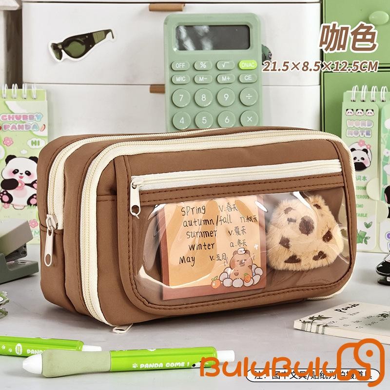 Túi đựng bút chì có dây kéo Hộp đựng bút chì dung tích lớn Hộp đựng văn phòng phẩm dành cho sinh viên Đồ dùng văn phòng du lịch