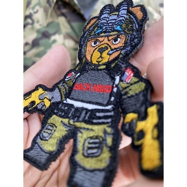 Patch_ miếng dán velcro vải chiến binh gấu thỏ retro