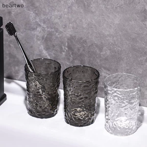 < Beartwo > Cốc đựng bàn chải đánh răng nước súc miệng bằng nhựa có tay cầm tại nhà Phòng tắm Tumblers Cốc di động Giá đỡ bàn chải đánh răng trong suốt Đẹp
