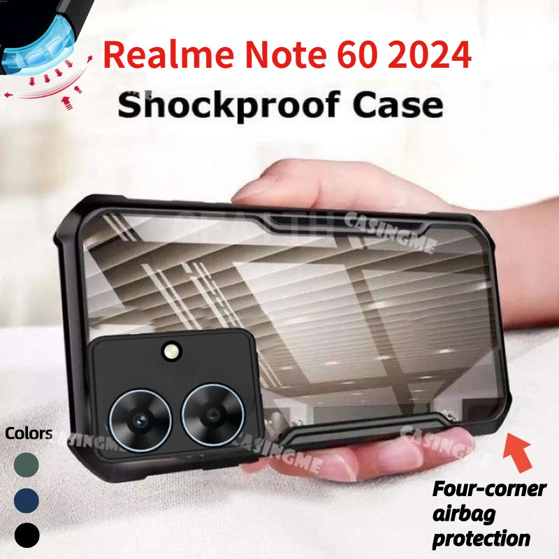 Realme Note 70 60x 2024 Túi Khí Trong Suốt Vỏ Điện Thoại Cho Realme Note 60 Note60 60Note RealmeNote60 4G 5G Silicon Trong Suốt Ốp lưng Acrylic Chống Sốc Ốp Lưng TPU Mềm