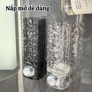 Hộp Đựng Sữa Tắm Dầu Gội Nước Rửa Tay Hút Chân Không, Hộp Đựng Xà Phòng Có Nắp Trong Suốt