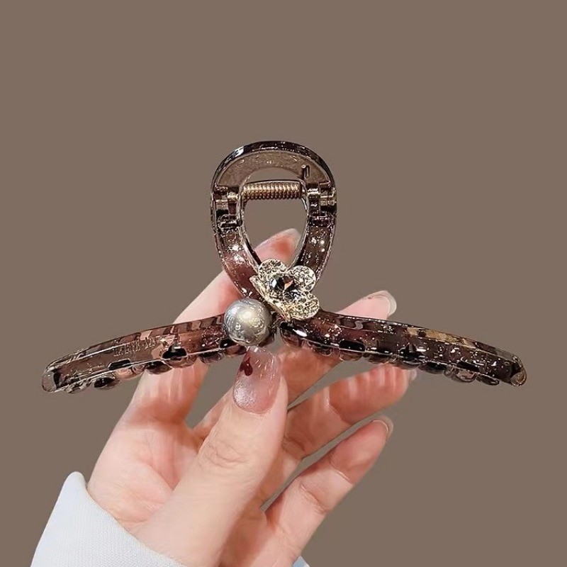 Mauropoli [Sẵn Sàng] Kẹp Tóc Đầu Sau Nữ Phong Cách Mới Ánh Sáng Cao Cấp Phong Cách Sang Trọng Kẹp Tóc Tinh Tế Cao Cấp Mũ Đội Đầu Kẹp Cá Mập