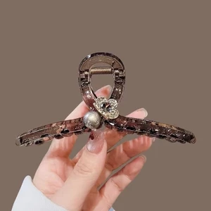 Mauropoli [Sẵn Sàng] Kẹp Tóc Đầu Sau Nữ Phong Cách Mới Ánh Sáng Cao Cấp Phong Cách Sang Trọng Kẹp Tóc Tinh Tế Cao Cấp Mũ Đội Đầu Kẹp Cá Mập