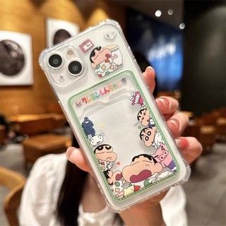 Ốp Điện Thoại Di Động Cho OPPO A15 A15S A16 A16S A16K A3S A5S A5 A5 A9 2020 A1K A54 4G A98 Reno 6 7 8 5G Vỏ Đựng Thẻ Ảnh Gia Đình Crayon Shin-chan Dễ Thương