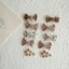 JVSUB 10 Chiếc Nơ BB Kẹp, Cotton Màu Be Cà Phê Nơ Kẹp Tóc, Barrettes Thời Trang Dễ Thương Nổ Kẹp Tóc