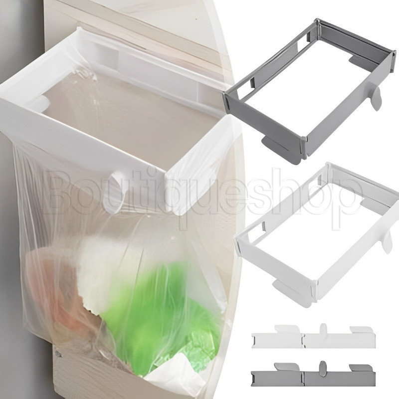 Giá đỡ túi đựng rác Snap-on - Khung đựng đồ - Kệ treo túi nhựa - Giá phơi khăn - Có thể tháo rời, không đục lỗ, chống trượt - dành cho bàn làm việc, nhà bếp, phòng tắm